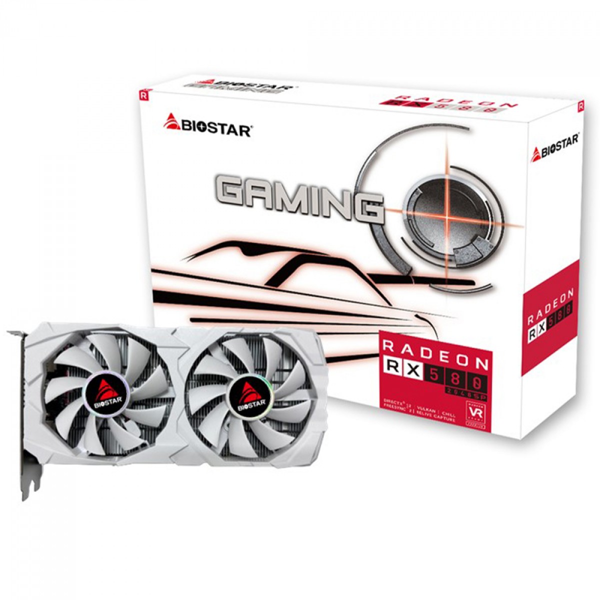 Placa de Vídeo Biostar AMD Radeon RX 580 2048SP, 8GB, GDDR5, 256 Bit, White, VA5825RQ82