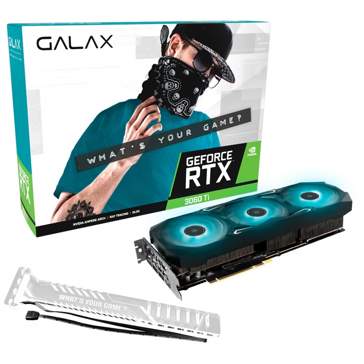 Placa de Vídeo Galax NVIDIA GeForce RTX 3060 Ti SG 1-Click OC Plus, 8GB GDDR6X, DLSS, Ray Tracing, 36ISM6MD1GSP