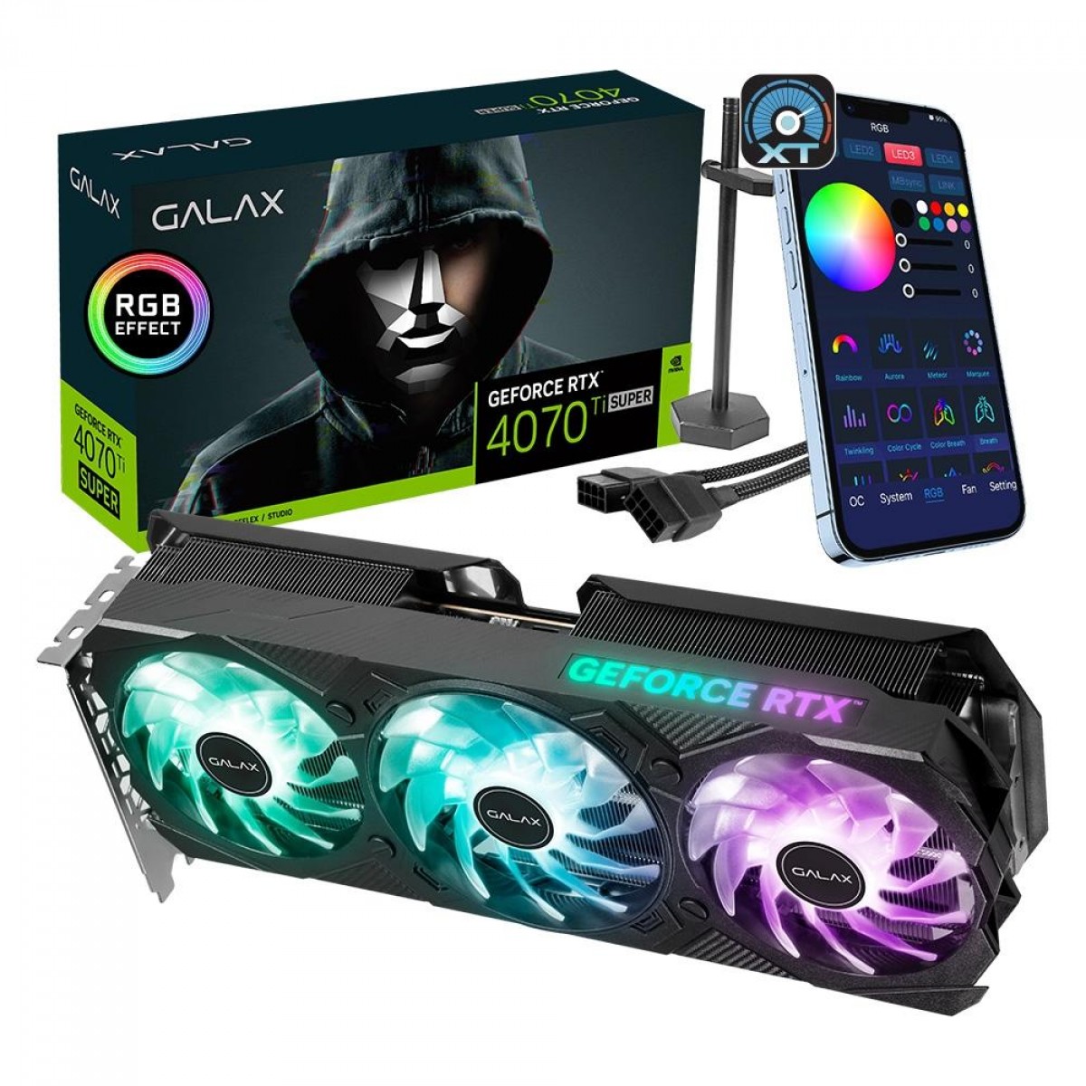 Placa De Vídeo Galax NVIDIA GeForce RTX 4070 Ti Super EX 1-Click OC, 16GB, GDDR6X, DLSS, Ray Tracing, 47UZM6MD9BUP