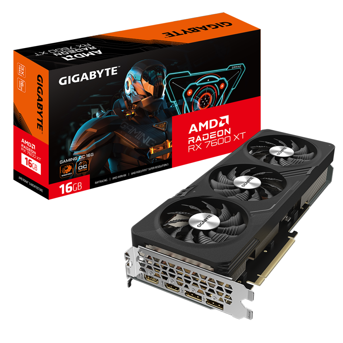 Placa de Vídeo Gigabyte AMD Radeon RX 7600 XT Gaming OC, 16GB, GDDR6, FSR, Ray Tracing, GV-R76XTGAMING OC-16GD