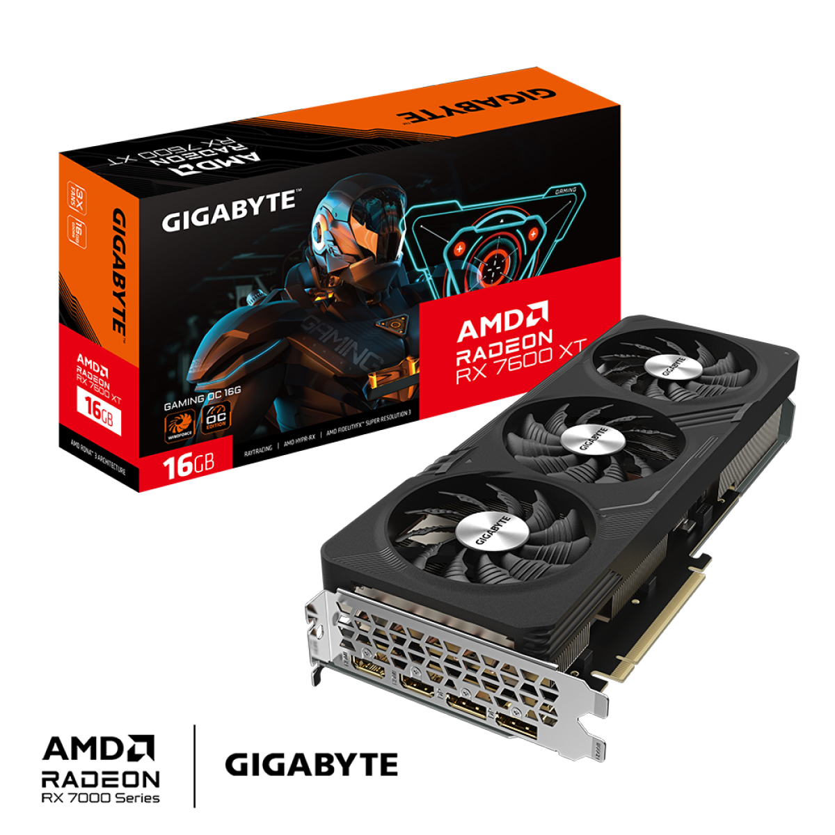 Placa de Vídeo Gigabyte AMD Radeon RX 7600 XT Gaming OC, 16GB, GDDR6, FSR, Ray Tracing, GV-R76XTGAMING OC-16GD