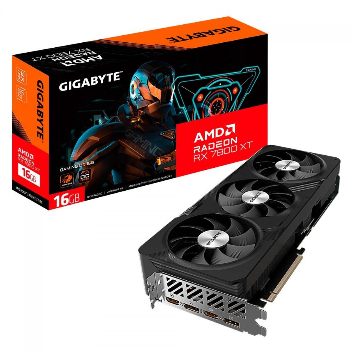 Placa De Vídeo Gigabyte AMD Radeon RX 7800 XT Gaming OC, 16GB, GDDR6, RGB, FSR, Ray Tracing, GV-R78XTGAMING OC-16GD