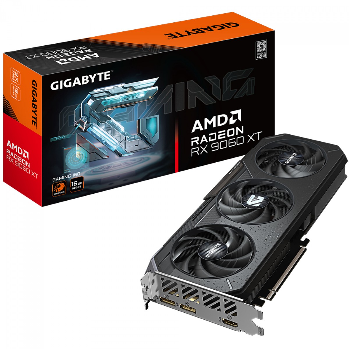 Placa de Vídeo Gigabyte AMD Radeon RX 9060 XT Gaming, 16GB, GDDR6, FSR, Ray Tracing, GV-R9060XTGAMING-16GD