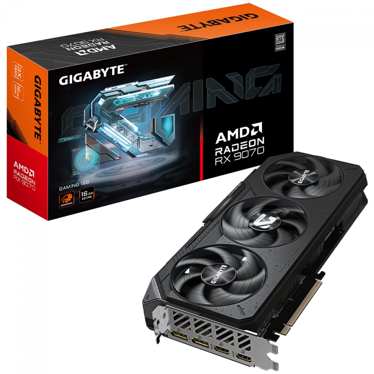 Placa de Vídeo Gigabyte AMD Radeon RX 9070 Gaming, 16GB, GDDR6, FSR, Ray Tracing, GV-R9070GAMING-16GD
