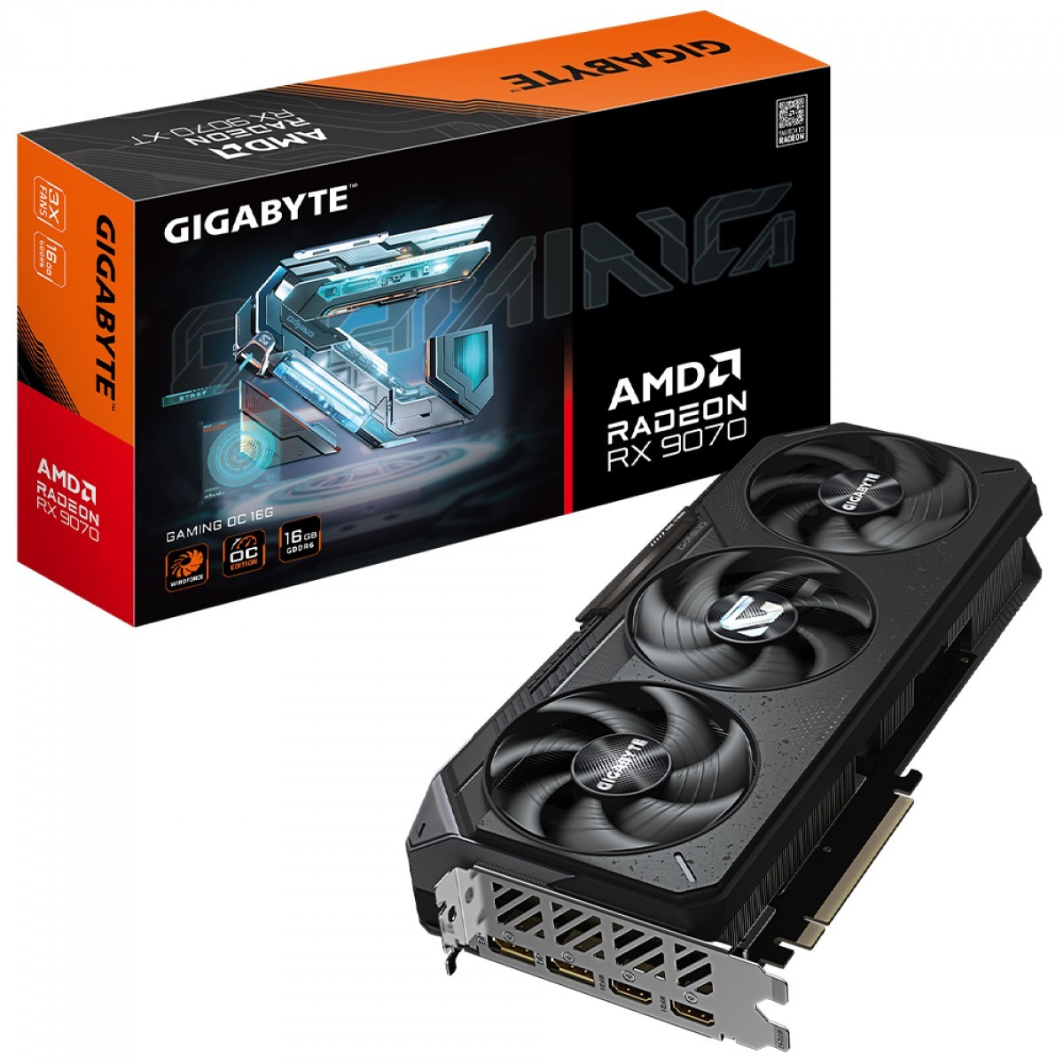 Placa de Vídeo Gigabyte AMD Radeon RX 9070 Gaming OC, 16GB, GDDR6, FSR, Ray Tracing, GV-R9070GAMING OC-16GD