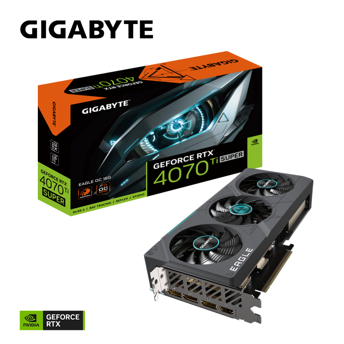 Placa De Video Gigabyte GeForce RTX 4070 Ti Super Eagle OC, 16GB, GDDR6X, DLSS, Ray Tracing, GV-N407TSEAGLE OC-16GD