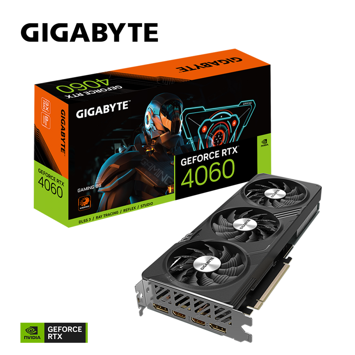 Placa de Vídeo Gigabyte NVIDIA GeForce RTX 4060 Gaming, 8GB, GDDR6, DLSS, Ray Tracing, GV-N4060GAMING-8GD