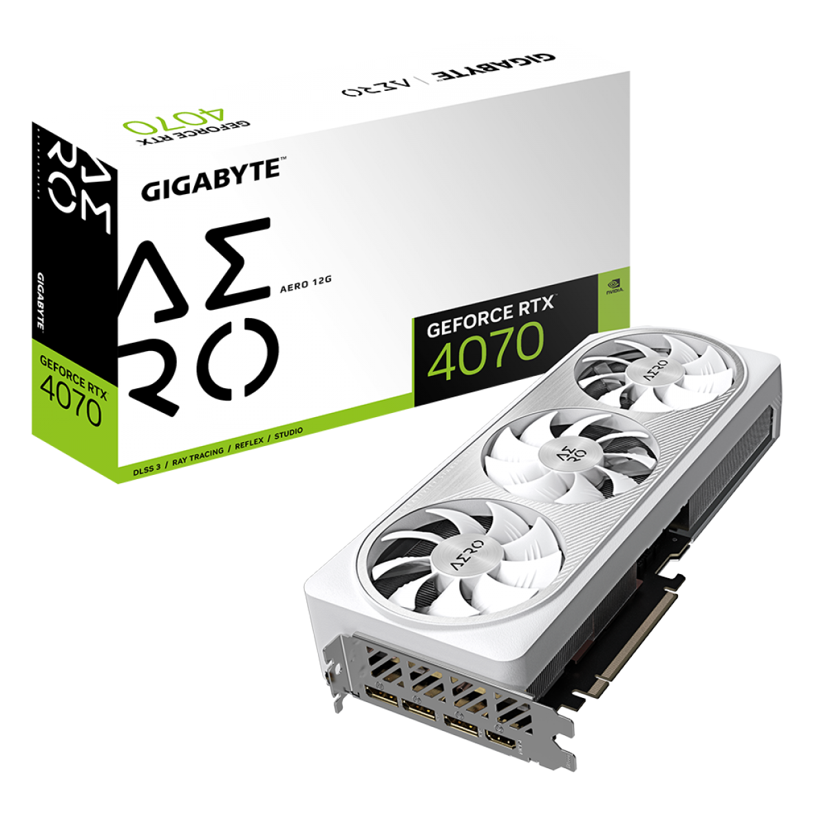 Placa De Vídeo Gigabyte NVIDIA GeForce RTX 4070 AERO White, 12GB, GDDR6X, DLSS, Ray Tracing, GV-N4070AERO-12GD