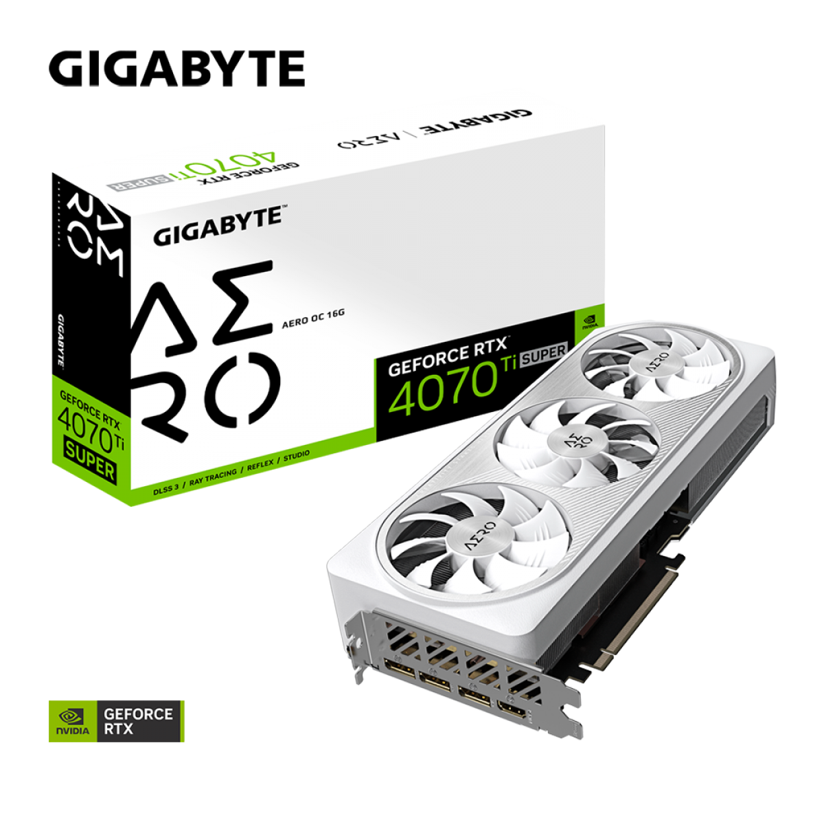 Placa de Vídeo Gigabyte NVIDIA GeForce RTX 4070 Ti Super Aero OC, 16GB, White, GDDR6X, DLSS, Ray Tracing, GV-N407TSAERO OC-16GD