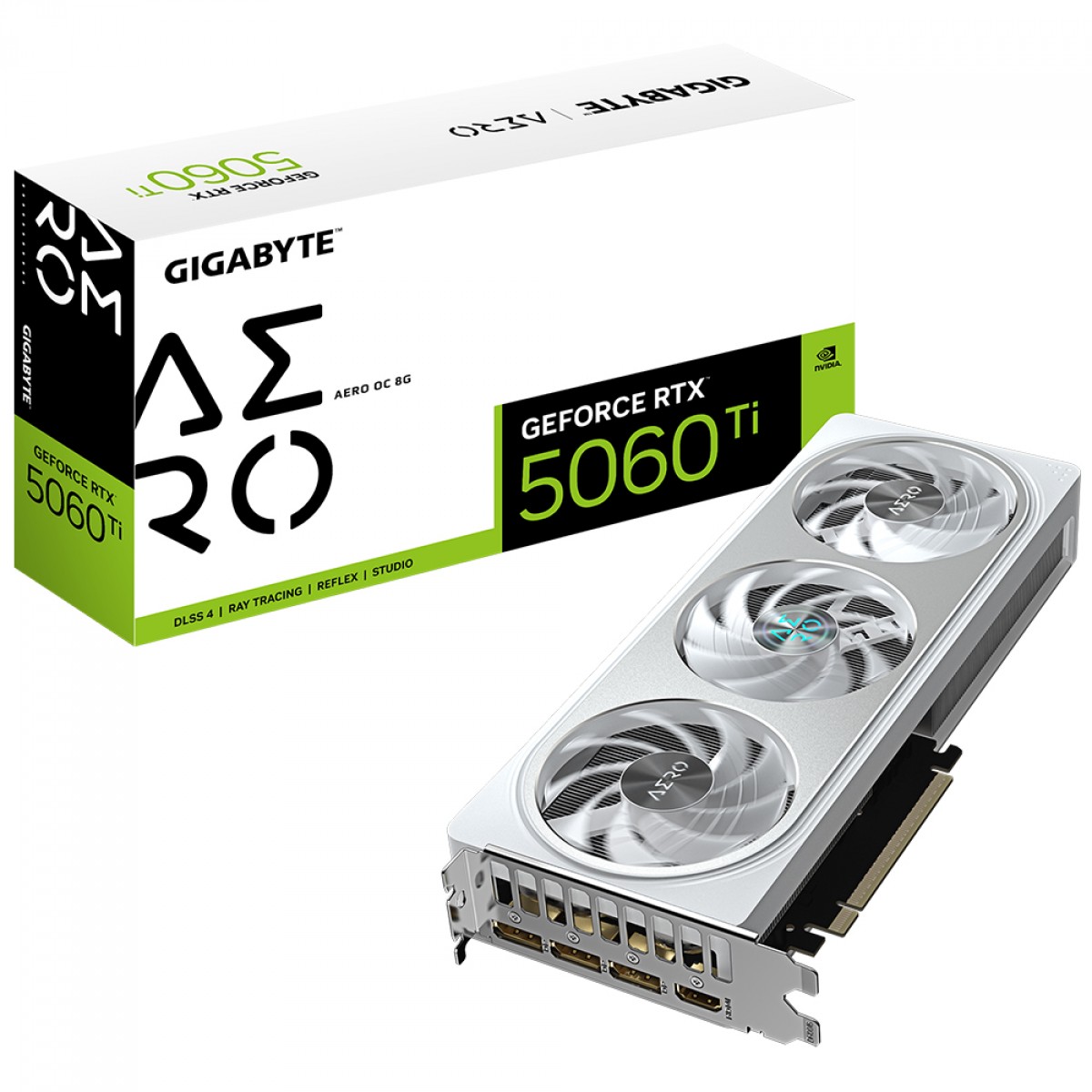 Placa de Vídeo Gigabyte NVIDIA GeForce RTX 5060 Ti AERO OC, 8GB, GDDR7, DLSS, Ray Tracing, GV-N506TAERO OC-8GD