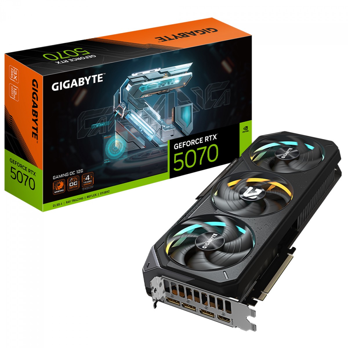 Placa de Vídeo Gigabyte NVIDIA GeForce RTX 5070 Gaming OC, 12GB, GDDR7, DLSS, Ray Tracing, GV-N5070GAMING OC-12GD