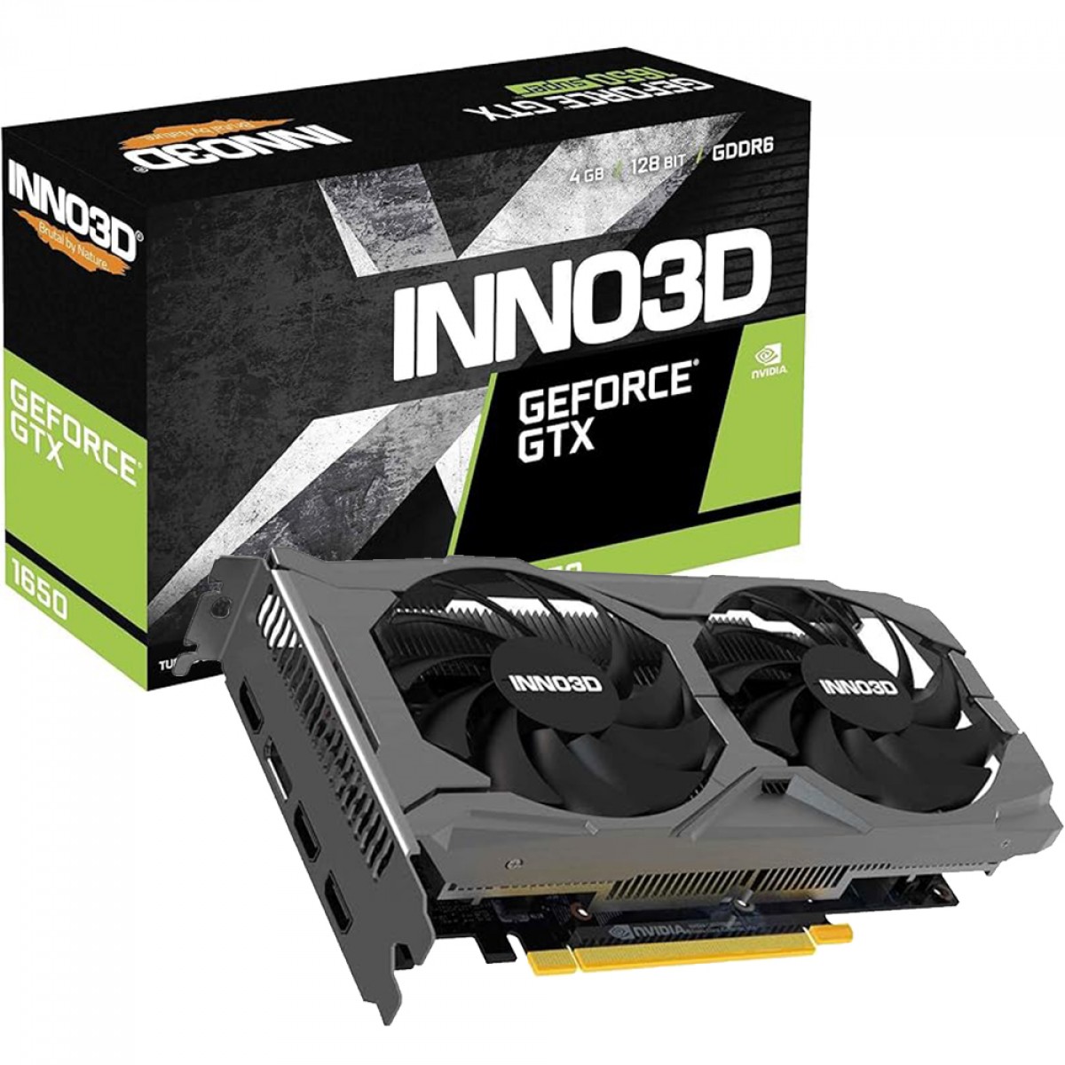 Placa de Vídeo Inno3D GeForce GTX 1650 Twin X2 OC V2, 4GB GDDR6, 128Bit, N16502-04D6X-171330N