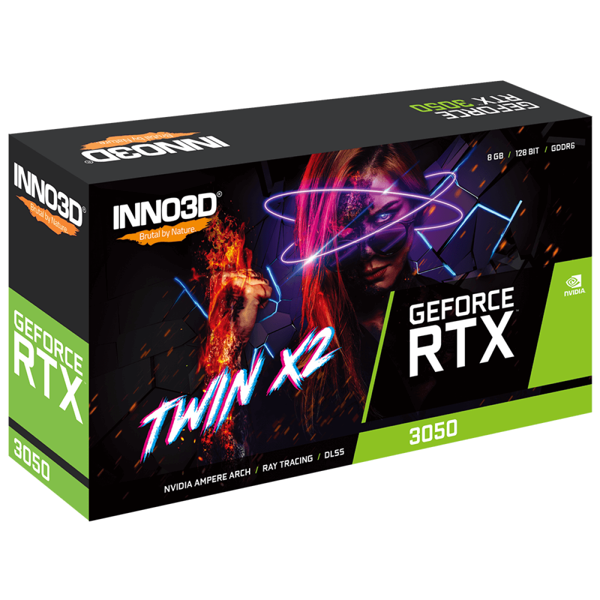 Placa de Vídeo INNO3D GeForce RTX 3050 TWIN X2, 8GB, GDDR6, DLSS, Ray Tracing, N30502-08D6-1711VA41