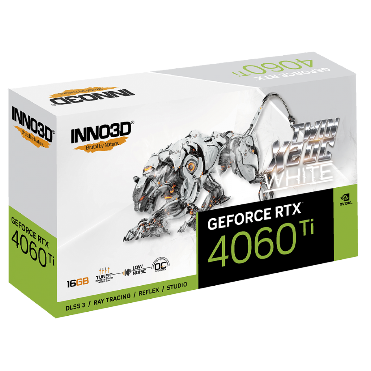 Placa de Vídeo INNO3D NVIDIA GeForce RTX 4060 Ti TWIN X2 OC White, 16GB, GDDR6, DLSS, Ray Tracing, N406T2-16D6X-178055W