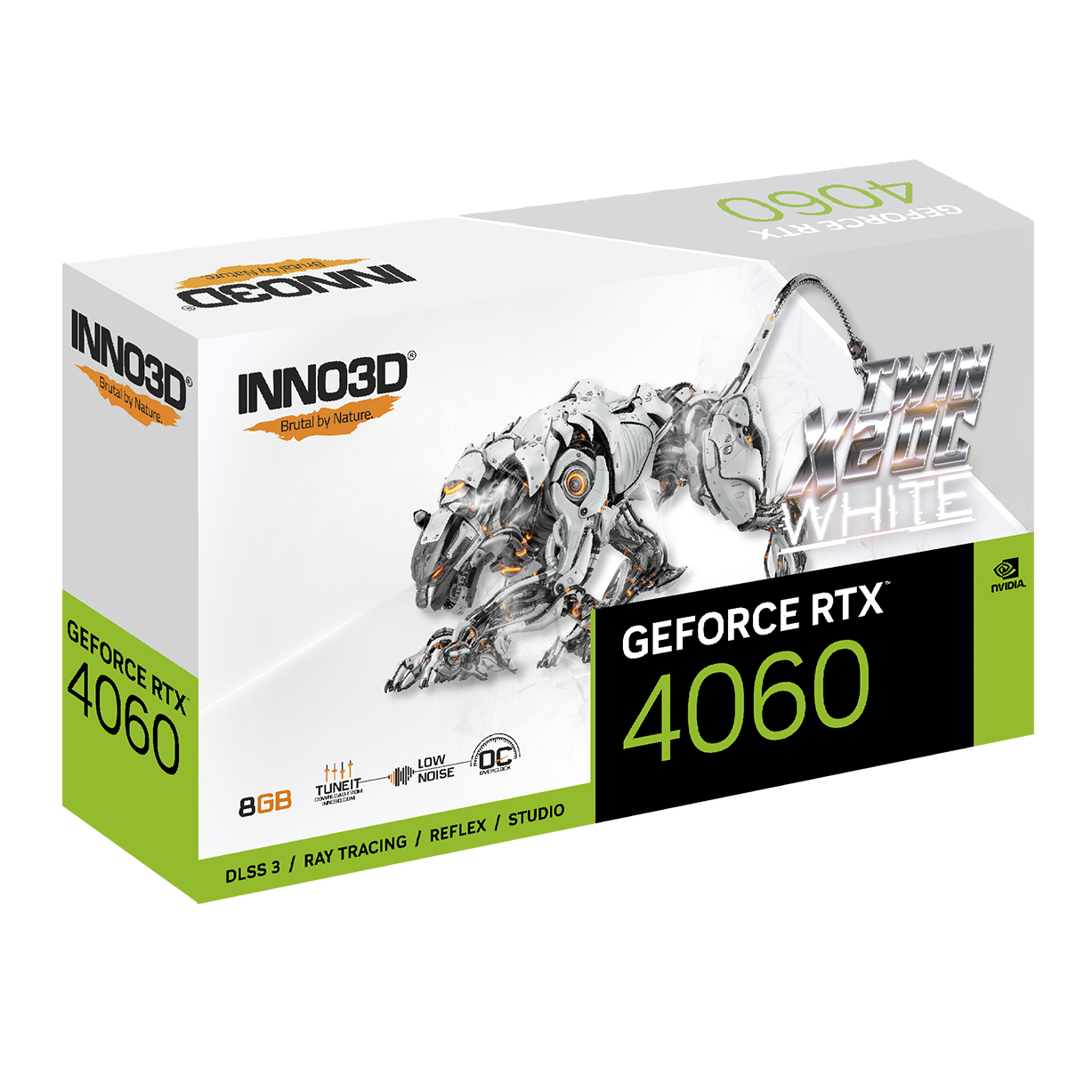 Placa de Video INNO3D NVIDIA GeForce RTX 4060 TWIN X2 OC White, 8GB, GDDR6, DLSS, Ray Tracing, N40602-08D6X-173051W