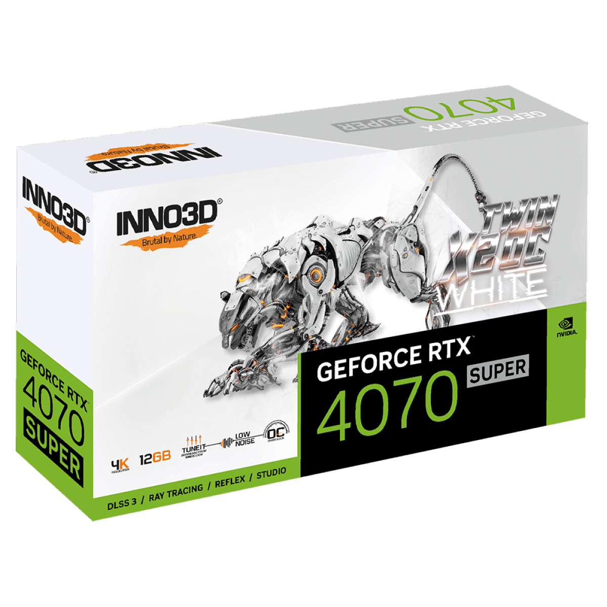 Placa de Vídeo INNO3D NVIDIA GeForce RTX 4070 Super Twin X2 OC White, 12GB, GDDR6X, DLSS, Ray Tracing, N407S2-126XX-186162W