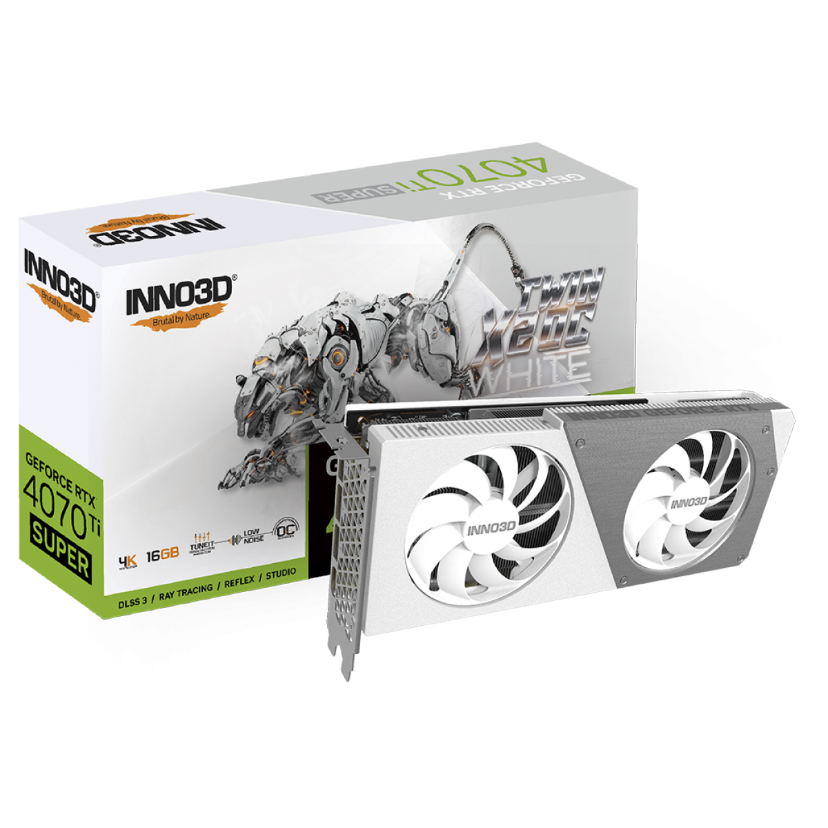 Placa de Vídeo INNO3D NVIDIA GeForce RTX 4070 Ti Super X2 OC White, 16GB, GDDR6X, DLSS, Ray Tracing, N407TS2-166XX-186156W