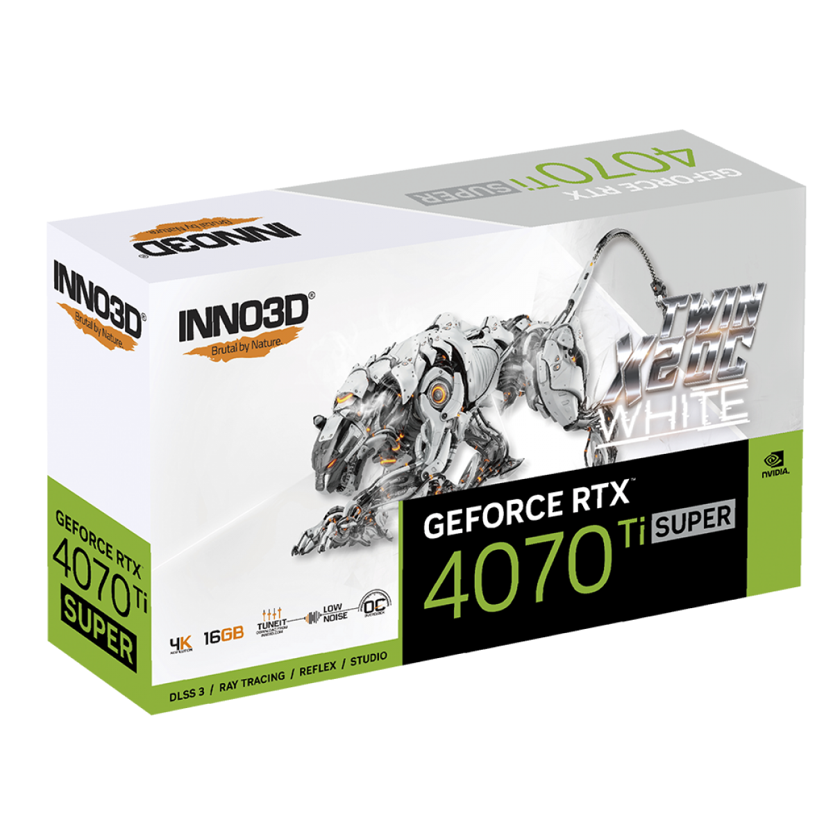 Placa de Vídeo INNO3D NVIDIA GeForce RTX 4070 Ti Super X2 OC White, 16GB, GDDR6X, DLSS, Ray Tracing, N407TS2-166XX-186156W