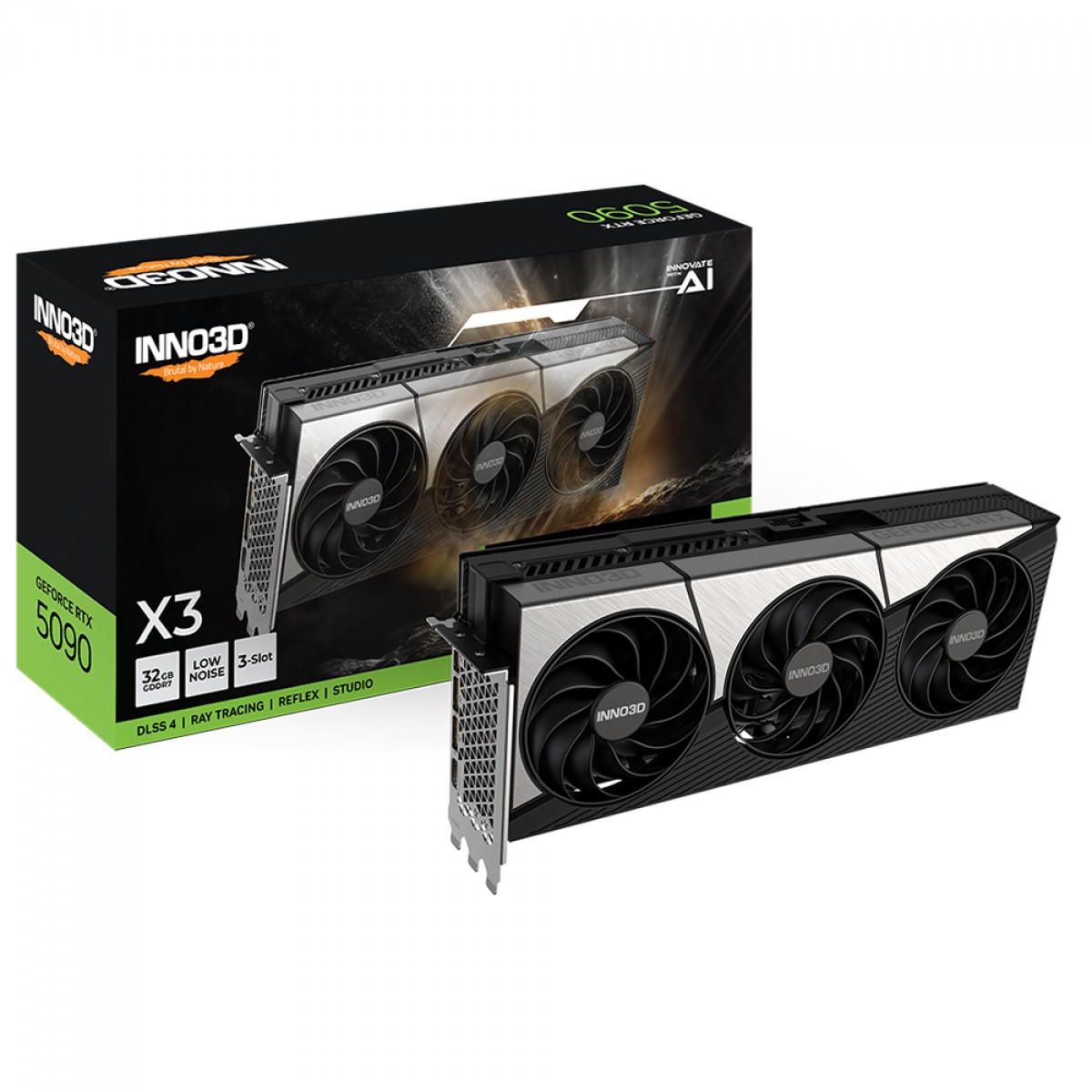 Placa de Vídeo INNO3D NVIDIA GeForce RTX 5090 X3, 32GB, GDDR7, DLSS, Ray Tracing, N50903-32D7-17593928