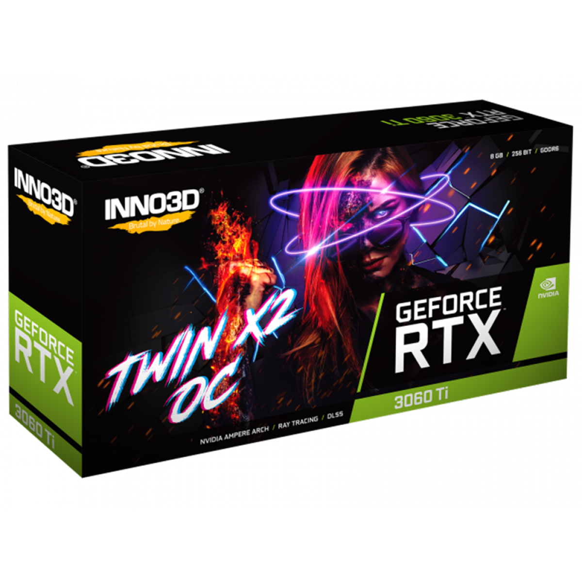Placa de Vídeo Inno3D RTX 3060 Ti TWIN x2 OC LHR, 8GB, GDDR6, DLSS, Ray Tracing, N306T2-08D6X-119032DH