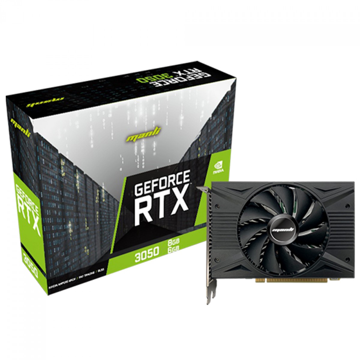 Placa de Vídeo Manli NVIDIA GeForce RTX 3050, 6GB, GDDR6, DLSS, Ray Tracing, M-NRTX3050/6REHDP-M1586