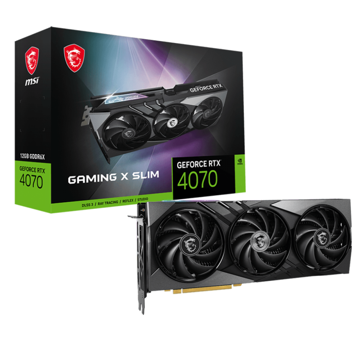 Placa de Vídeo MSI NVIDIA GeForce RTX 4070 Gaming X Slim, 12GB, GDDR6X, DLSS, Ray Tracing