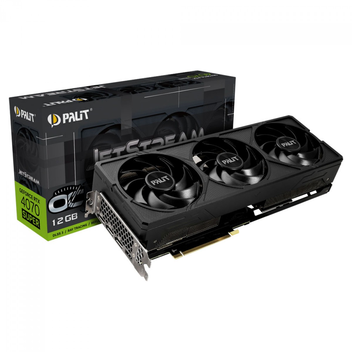 Placa de Vídeo Palit GeForce RTX 4070 Super JetStream OC, 12GB, GDDR6X, DLSS, Ray Tracing, NED407ST19K9-1043J