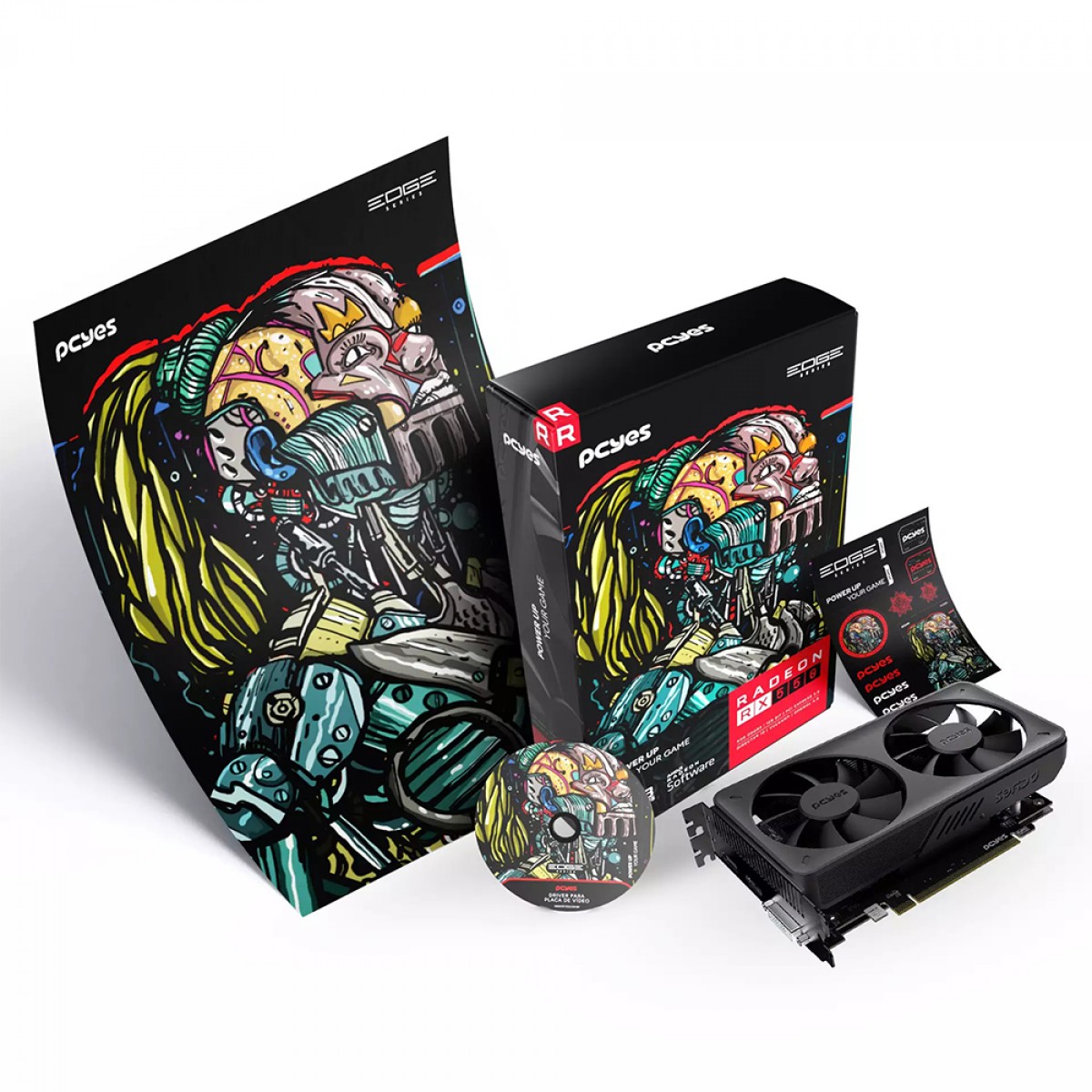 Placa de Vídeo PCYES AMD Radeon RX 550, 4GB, GDDR5, 128-Bit, PVEX5504GBDF