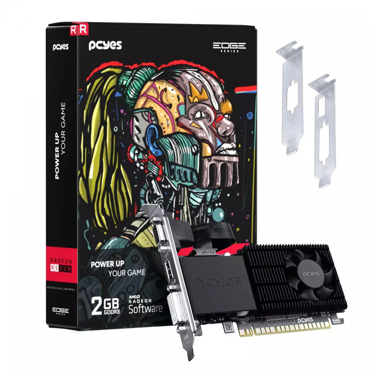 Placa De Vídeo PCYES Radeon R5 220, 2GB, GDDR3, PPER5DR3LPBR