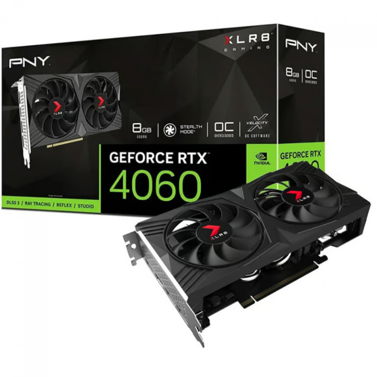 Placa de Vídeo PNY NVIDIA GeForce RTX 4060 XLR8 Gaming Verto OC, 8GB, GDDR6, DLSS, Ray Tracing, VCG40608DFXPB1-O