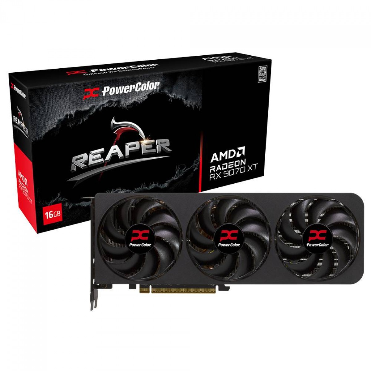 Placa de Vídeo PowerColor AMD Radeon RX 9070 XT Reaper, 16GB, GDDR6, FSR, Ray Tracing, RX9070XT 16G-A