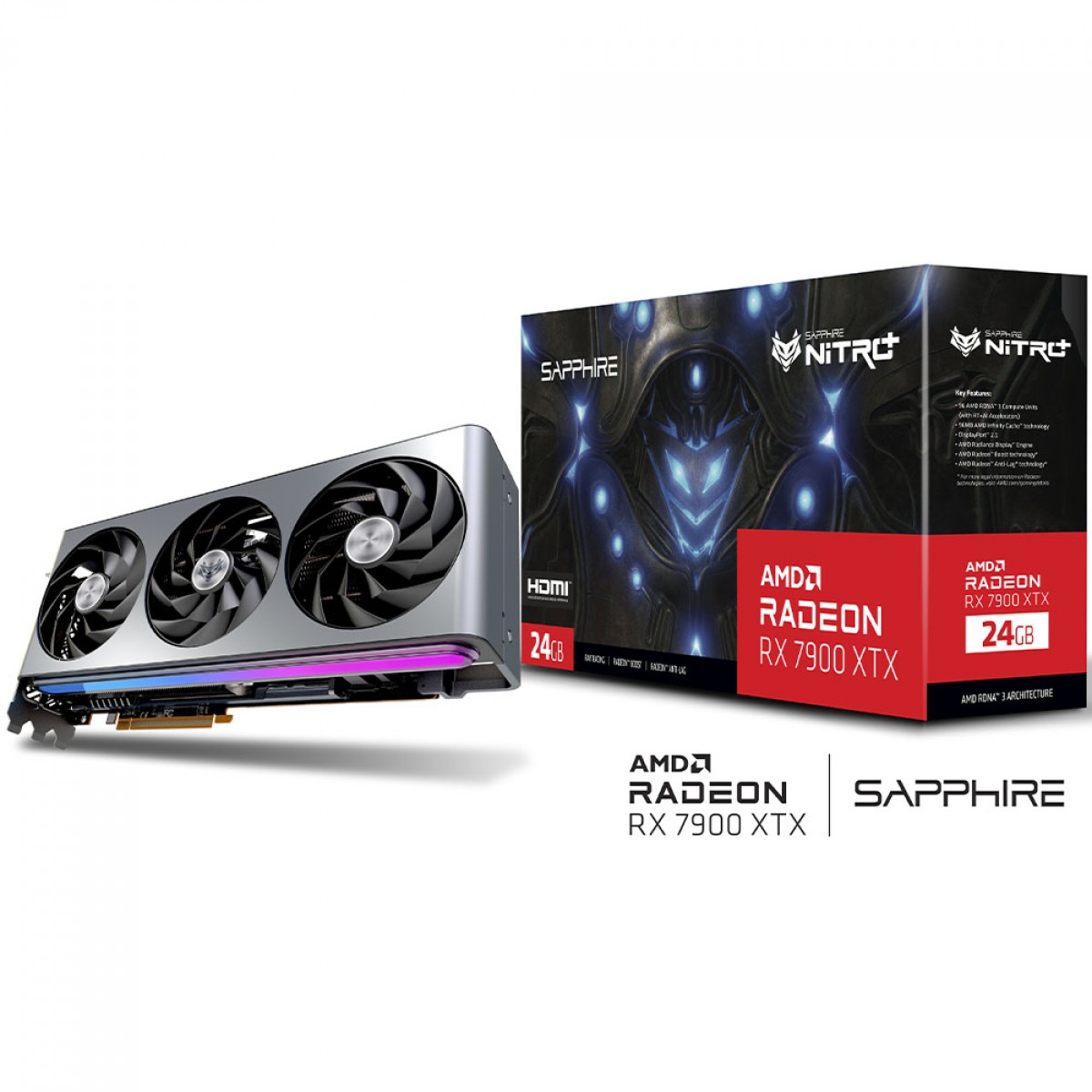Placa De Vídeo Sapphire Nitro+ AMD Radeon RX 7900 XTX Vapor-X, 24GB, GDDR6, FSR, Ray Tracing, 11322-01-40G