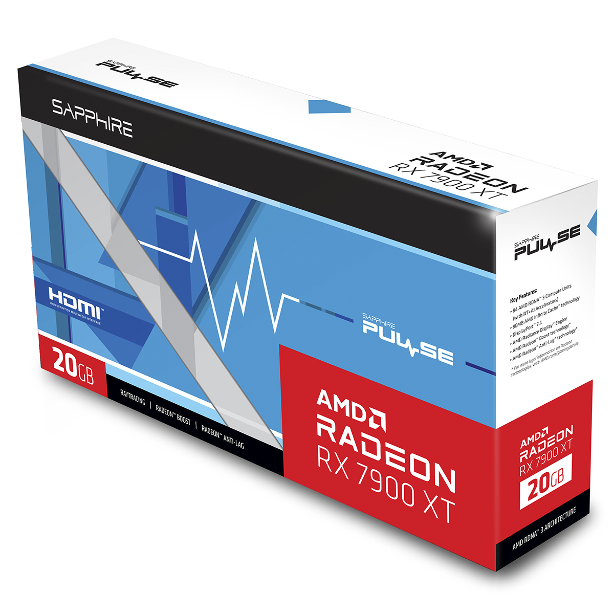 Placa De Vídeo Sapphire Pulse AMD Radeon RX 7900 XT, 20GB, GDDR6, FSR, Ray Tracing, 11323-02-20G