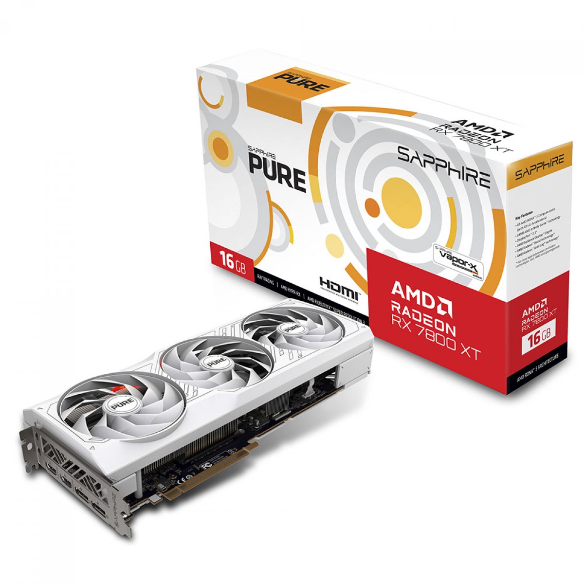Placa de Vídeo Sapphire Pure AMD Radeon RX 7800 XT, 16GB, GDDR6, FSR, Ray Tracing, 11330-03-20G