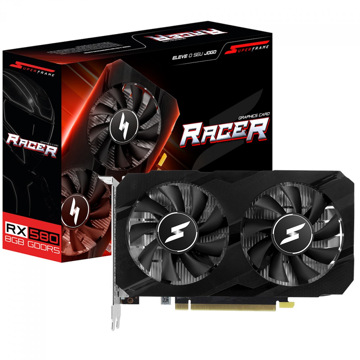 Placa de Vídeo Superframe AMD Radeon RX 580 Racer, 2048SP, 8GB, GDDR5, 256 Bit, SF-GC-RCAM5808GD5