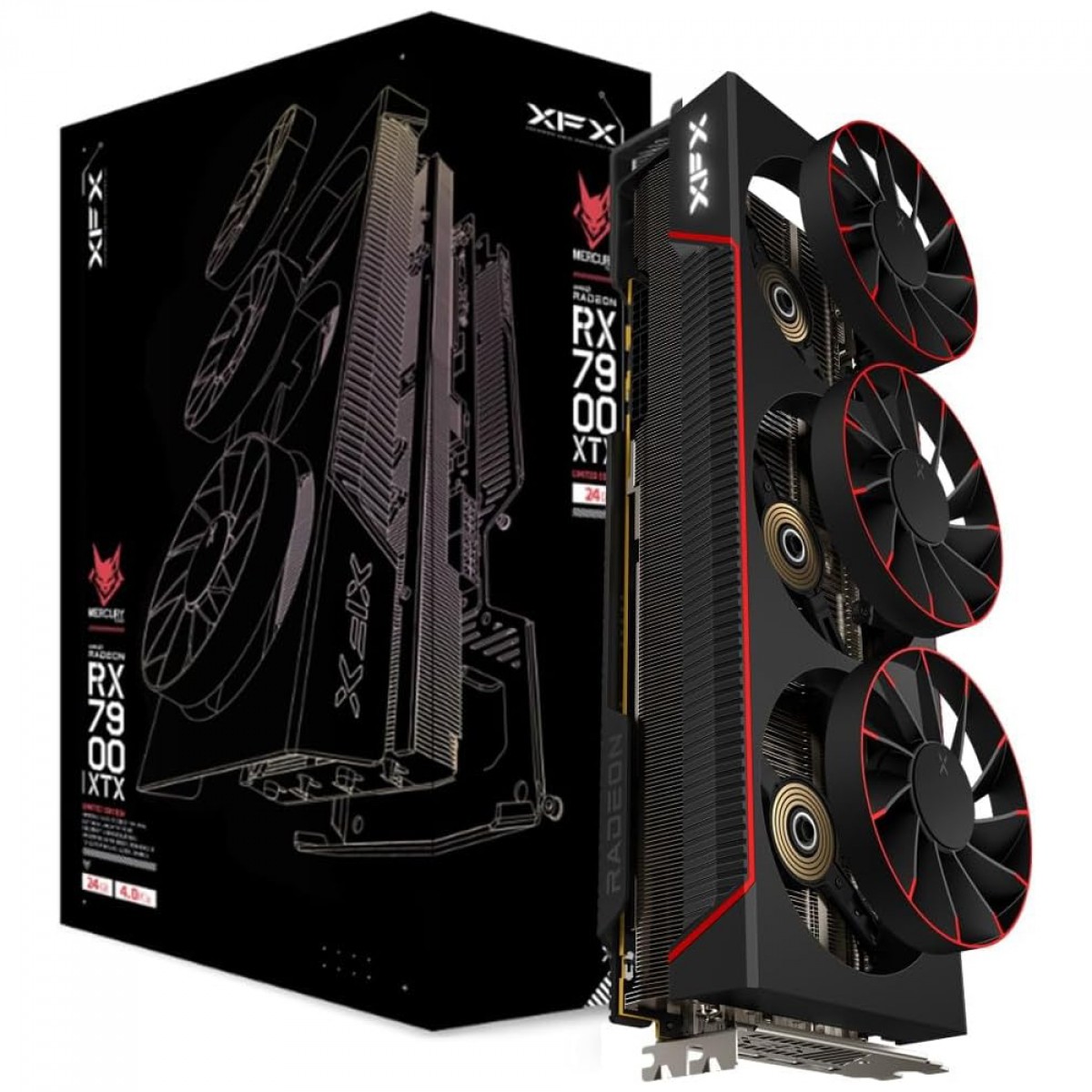 Placa de Vídeo XFX AMD Radeon RX 7900 XTX Mercury MagAir, 24GB, GDDR6, FSR, Ray Tracing, RX-79XMAIRB9
