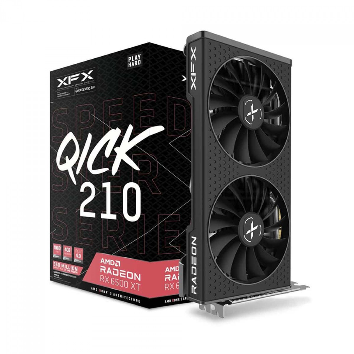 Placa de Vídeo XFX Radeon RX 6500 XT Speedster QICK 210, 4GB, GDDR6, FSR, Ray Tracing, RX-65XT4DBDQ