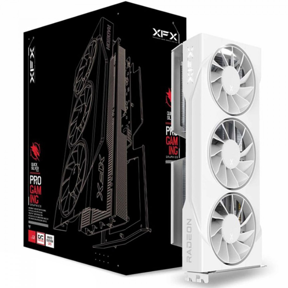 Placa de Vídeo XFX Swift AMD Radeon RX 9060 XT OC White Triple Fan, 16GB, GDDR6, FSR, Ray Tracing, RX-96TS316W7