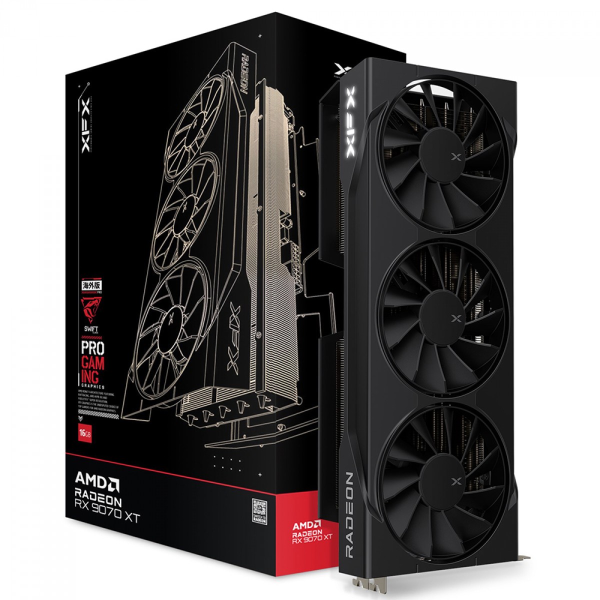 Placa de Vídeo XFX Swift AMD Radeon RX 9070 XT, 16GB, GDDR6, FSR, Ray Tracing, RX-97TSWF3B9