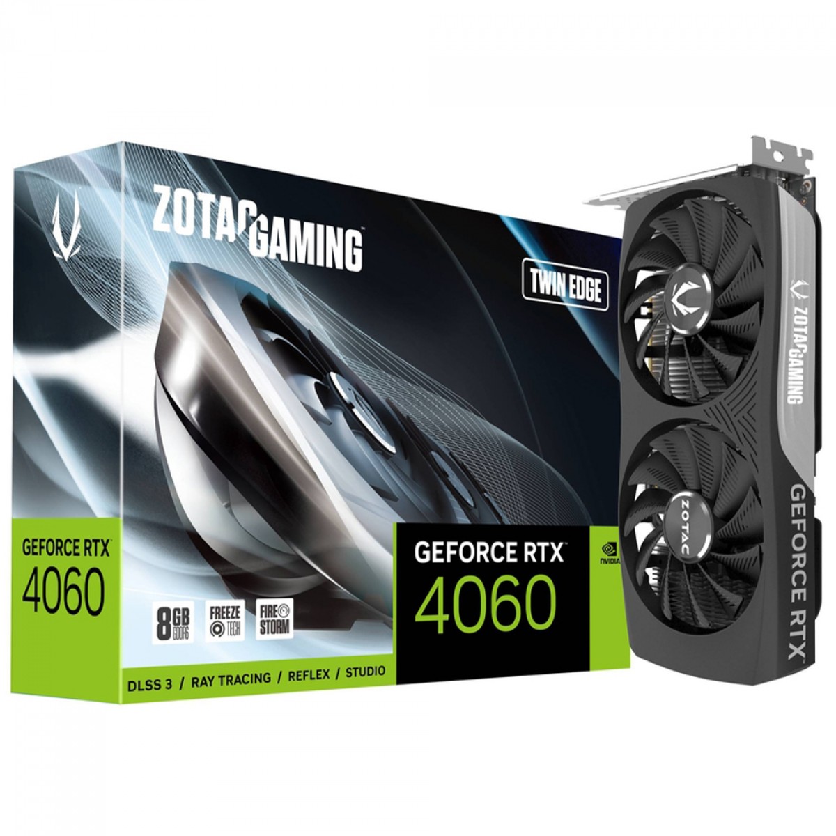 Placa de Vídeo Zotac Gaming NVIDIA GeForce RTX 4060 Twin Edge, 8GB, GDDR6, DLSS, Ray Tracing, ZT-D40600E-10M