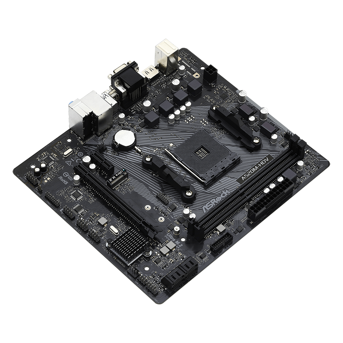 Placa Mãe ASRock A520M-HDV, A520, AMD AM4, mATX, DDR4