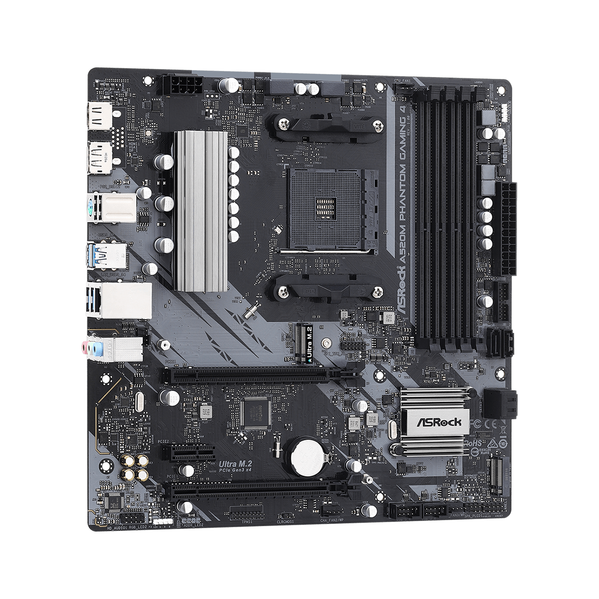 Placa Mãe AsRock A520M Phantom Gaming 4, Chipset AMD A520, AMD AM4, DDR4, 90-MXBEK0-A0UAYZ
