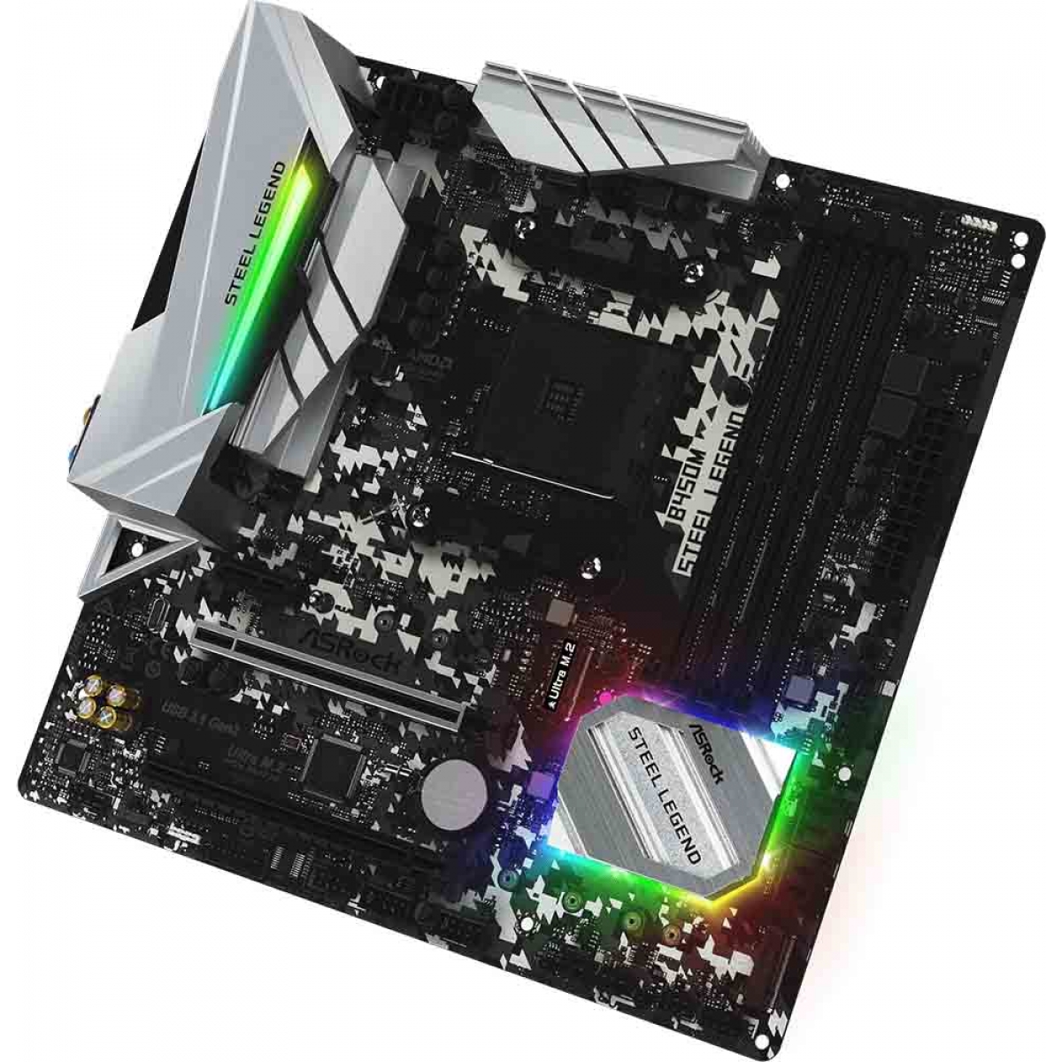 Placa Mãe ASRock B450M Steel Legend, Chipset B450, AMD AM4, mATX, DDR4