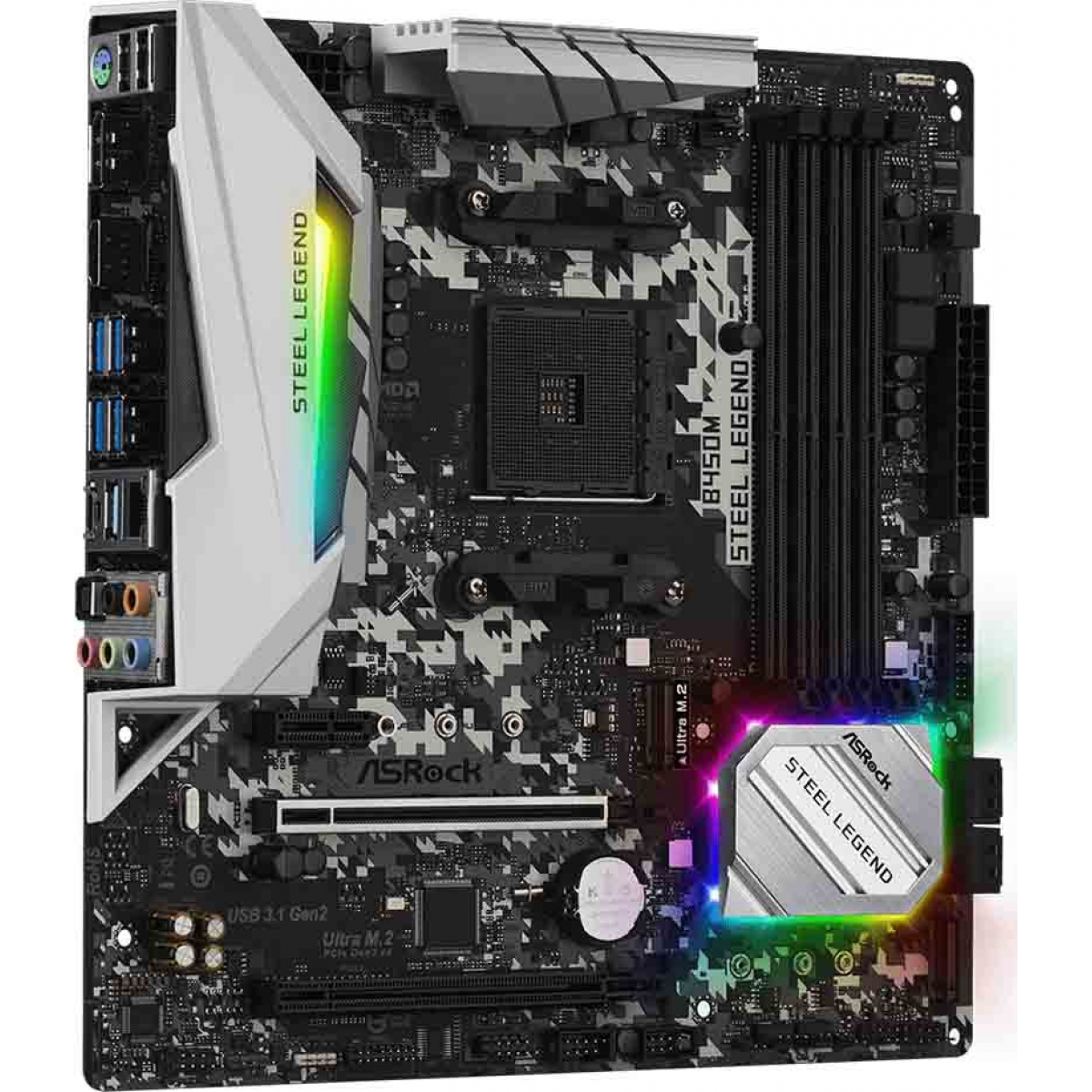 Placa Mãe ASRock B450M Steel Legend, Chipset B450, AMD AM4, mATX, DDR4