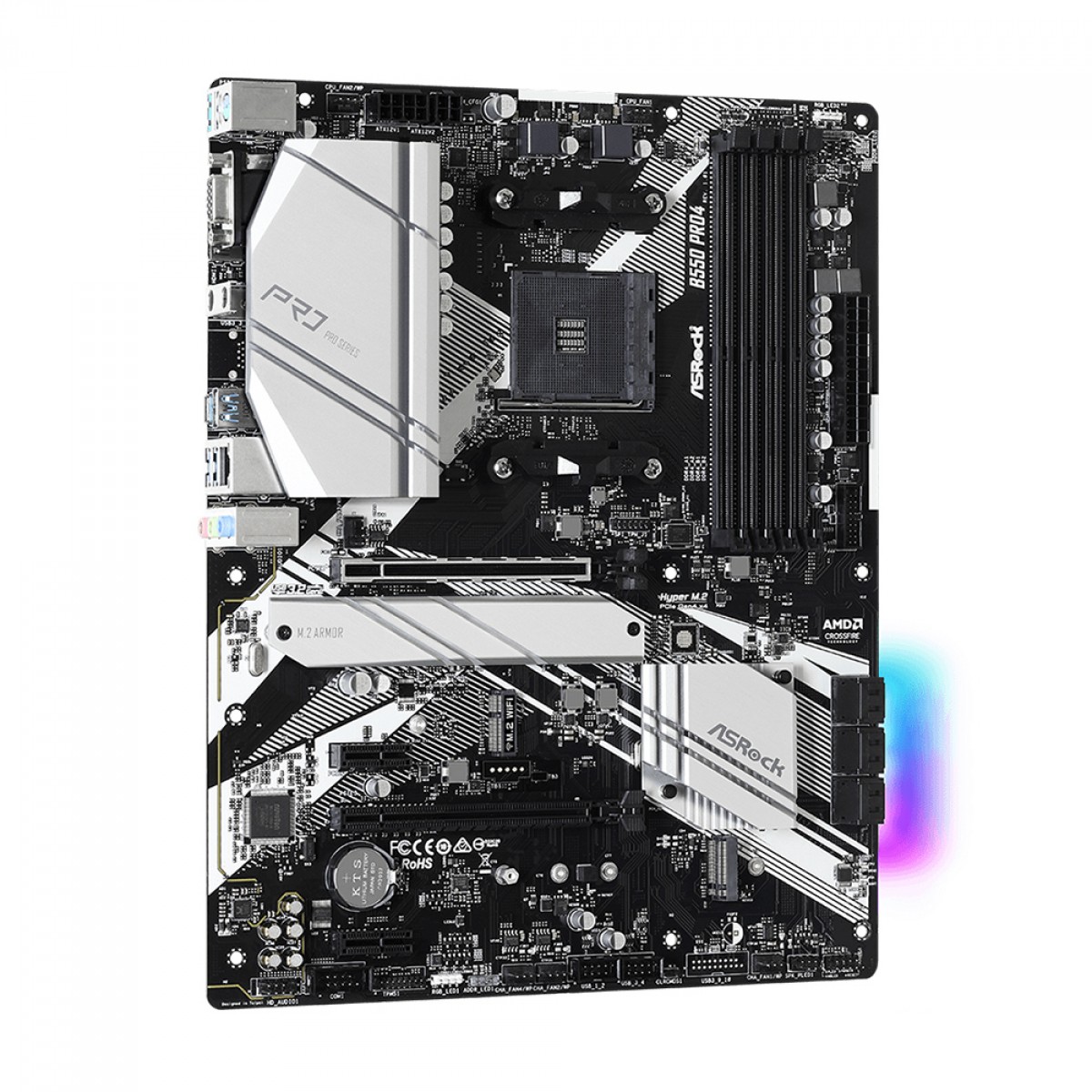 Placa Mãe AsRock B550 Pro4, Chipset B550, AMD AM4, ATX, DDR4, 90-MXBCZ0-A0UAYZ