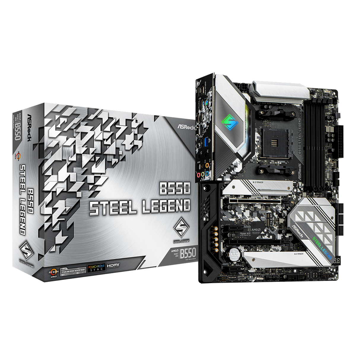 Placa Mãe AsRock B550 Steel Legend, Chipset B550, AMD AM4, ATX, DDR4, 90-MXBDF0-A0UAYZ