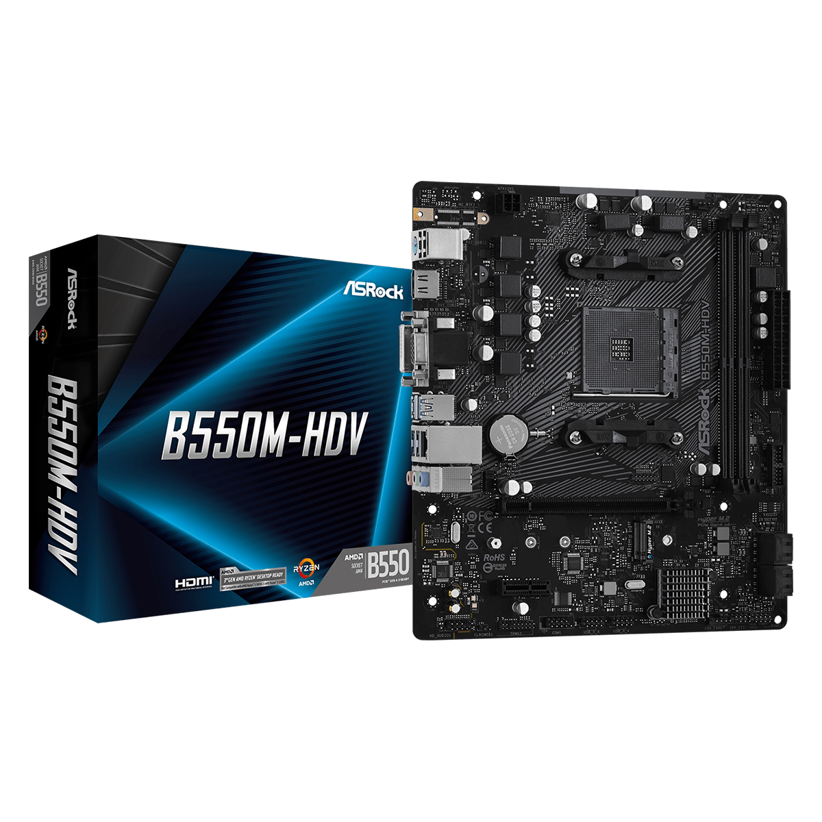 Placa Mãe ASRock B550M-HDV Chipset B550, AMD AM4, mATX, DDR4