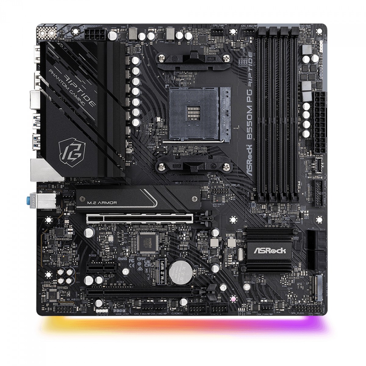 Placa Mãe ASRock B550M PG RIPTIDE, Chipset B550, AMD AM4, MATX, DDR4