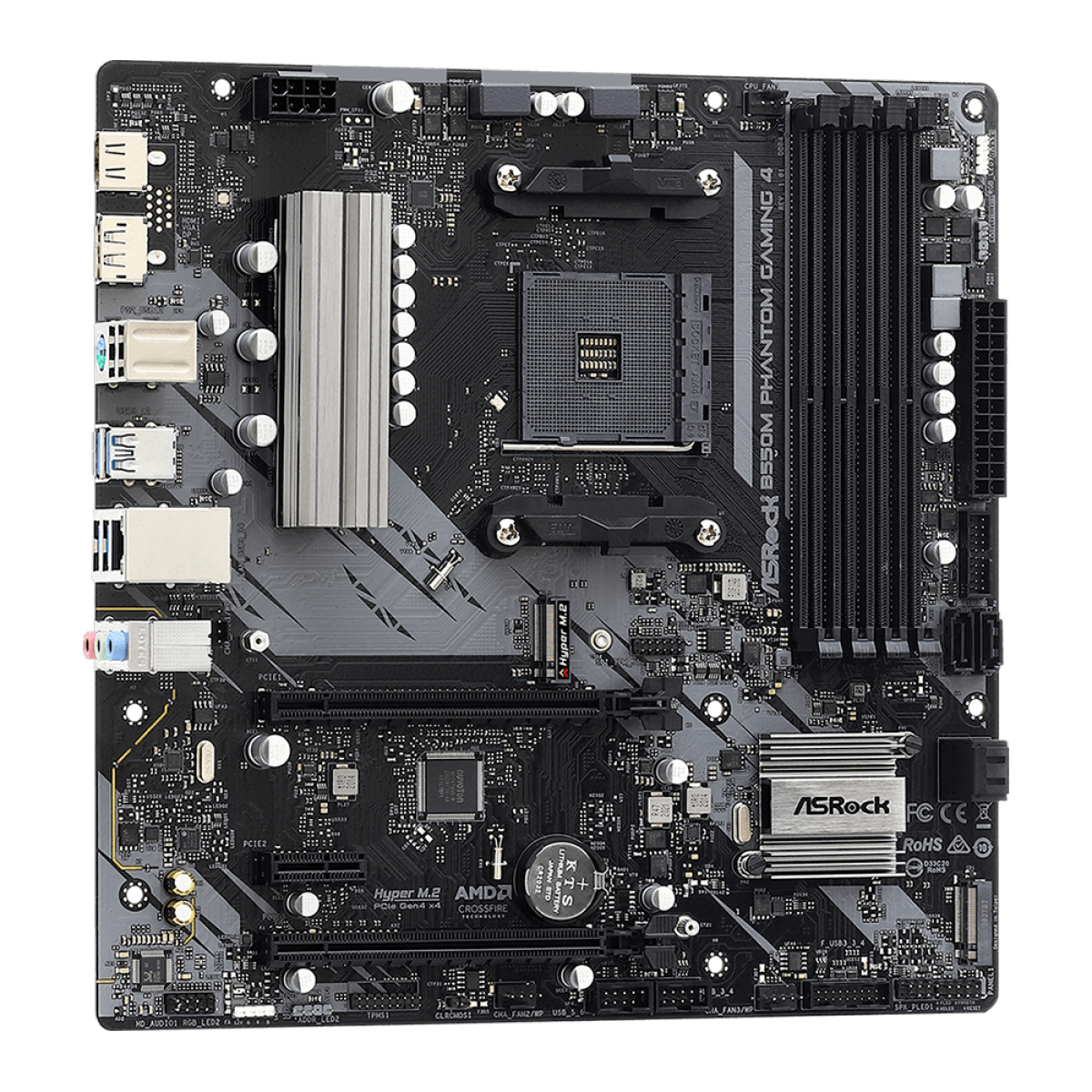 Placa Mãe AsRock B550M Phantom Gaming 4, Chipset B550, AMD AM4, MATX, DDR4