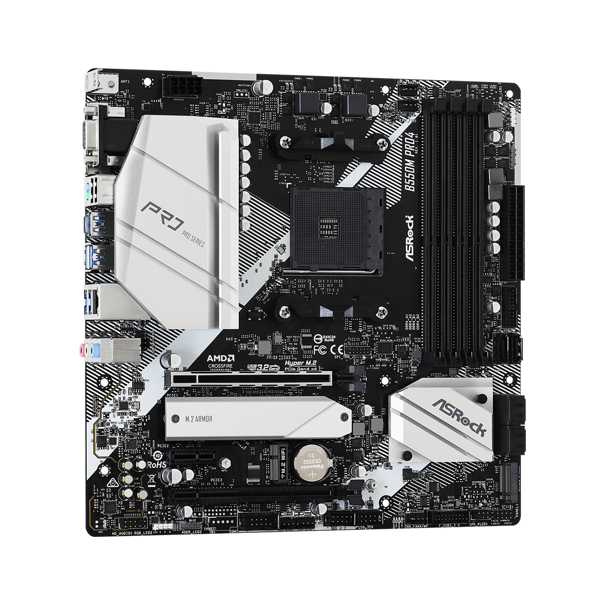 Placa Mãe AsRock B550M Pro4, B550, AMD AM4, mATX, DDR4, 90-MXBDK0-A0UAYZ